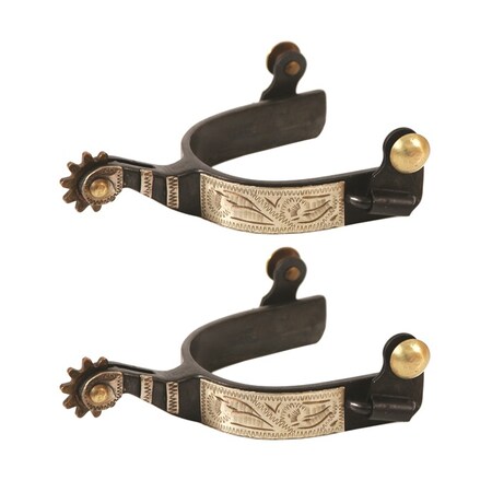 Jacks Imports Black Steel Roping Spurs MENS UNV 10462-MEN
